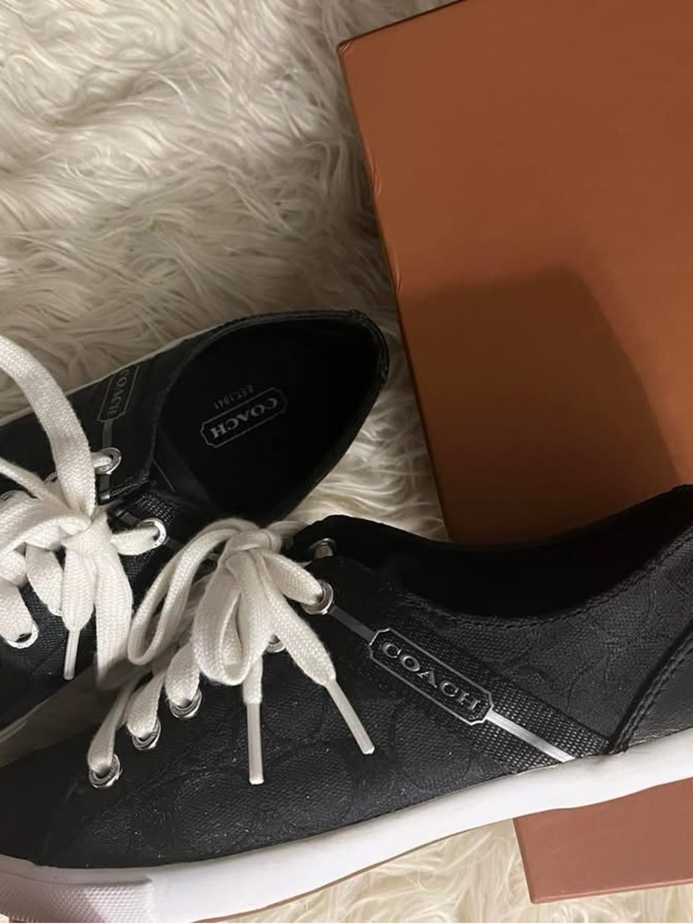 Coach Black Sneakers with White Laces